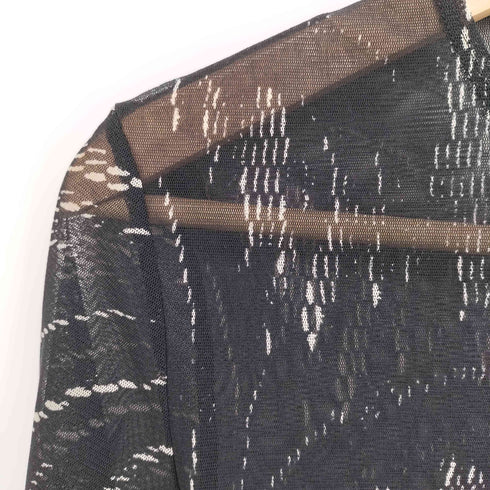 イッセイミヤケ ISSEY MIYAKE 総柄 セカンドスキン パワーネット シアー カットソー レディース 3