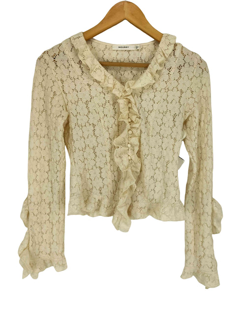 マウジー moussy CUT LACE RUFFLE ブラウス レディース free