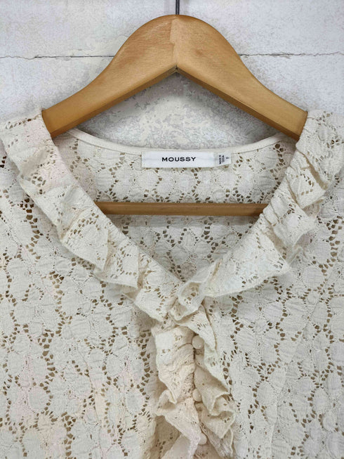 マウジー moussy CUT LACE RUFFLE ブラウス レディース free