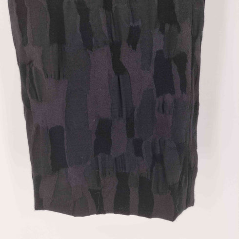 イッセイミヤケ ISSEY MIYAKE 銀タグ カットジャガード ストレッチパンツ レディース JPN:1