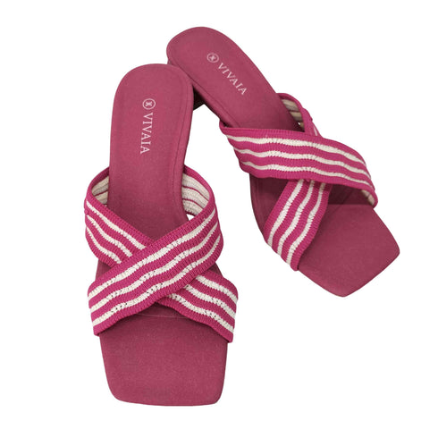 vivaia Square-Toe Block Heel Criss-Crros Sandal スクエアトゥ ブロックヒール クロスサンダル レディース 35