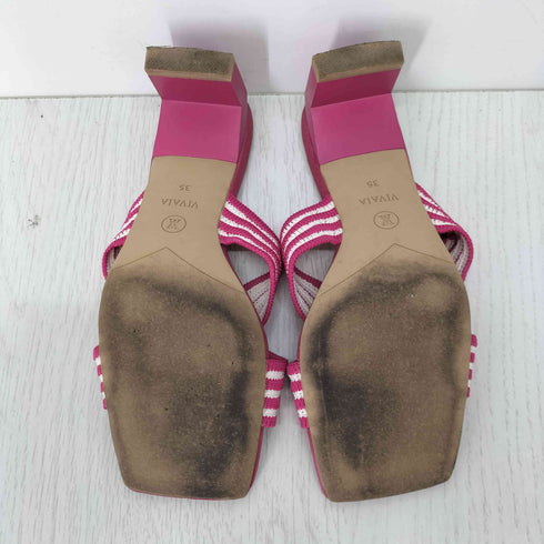 vivaia Square-Toe Block Heel Criss-Crros Sandal スクエアトゥ ブロックヒール クロスサンダル レディース 35