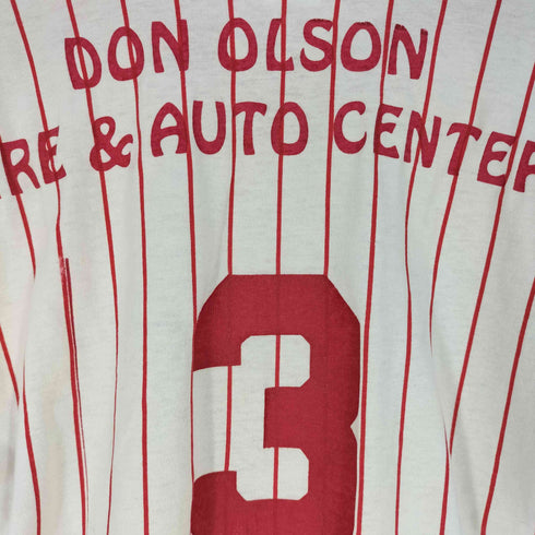 ラッセルアスレチック RUSSELL ATHLETIC 90-00s USA製 チームロゴ刺繍 Vネック ストライプ ナンバリング ユニフォーム メンズ import:M