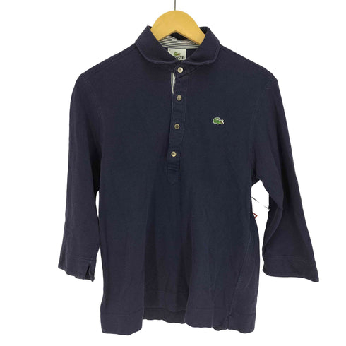 ラコステ LACOSTE 鹿の子 4B ハーフボタン ワニ ロゴパッチ 7分袖 S/S ポロシャツ レディース US:4
