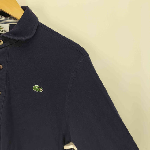 ラコステ LACOSTE 鹿の子 4B ハーフボタン ワニ ロゴパッチ 7分袖 S/S ポロシャツ レディース US:4