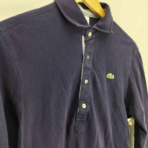 ラコステ LACOSTE 鹿の子 4B ハーフボタン ワニ ロゴパッチ 7分袖 S/S ポロシャツ レディース US:4