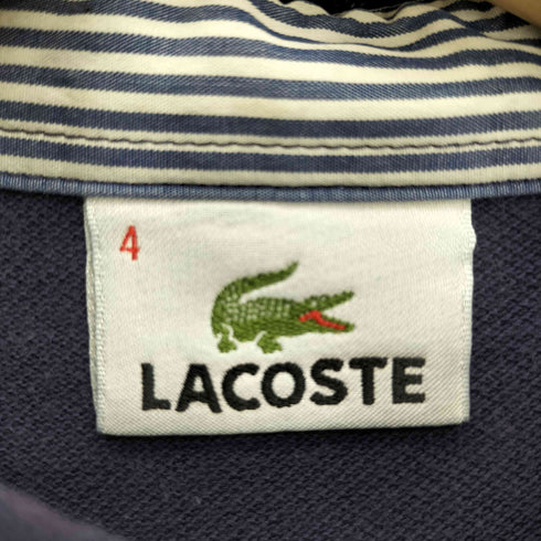 ラコステ LACOSTE 鹿の子 4B ハーフボタン ワニ ロゴパッチ 7分袖 S/S ポロシャツ レディース US:4