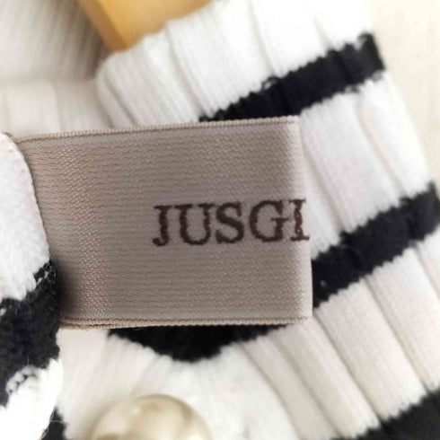 ジャスグリッティー JUSGLITTY サイドパールワイドリブニット レディース JPN:2