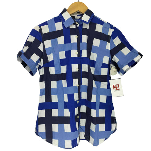 ナラカミーチェ NARACAMICIE チェック柄ショースリーブコットンシャツ レディース JPN:2