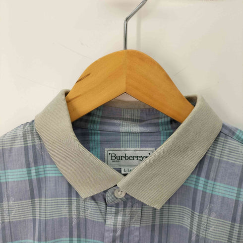 バーバリーズ BURBERRYS 緑タグ S/S 半袖 チェックシャツ メンズ L-Large