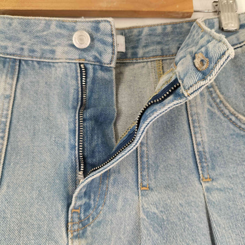 ザラ ZARA デニムボックスプリーツスカート レディース US XS