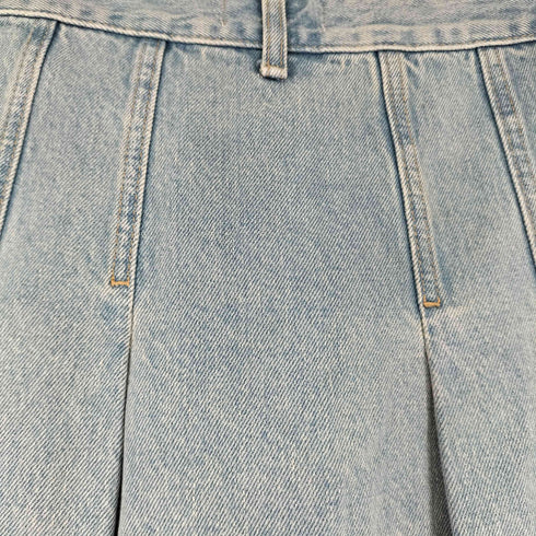 ザラ ZARA デニムボックスプリーツスカート レディース US XS