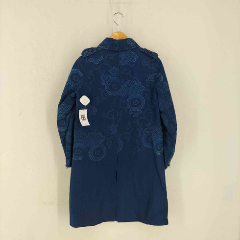 KU INDIGO 和柄 インディゴ ジップ デザイン コート メンズ