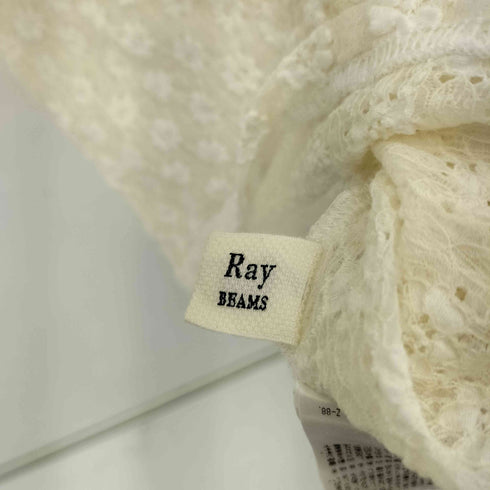 レイビームス Ray BEAMS フラワー レース ギャザー スリーブ Tシャツ レディース