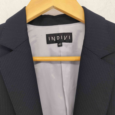 インディヴィ INDIVI ストライプ ワンボタンテーラード レディース JPN:42