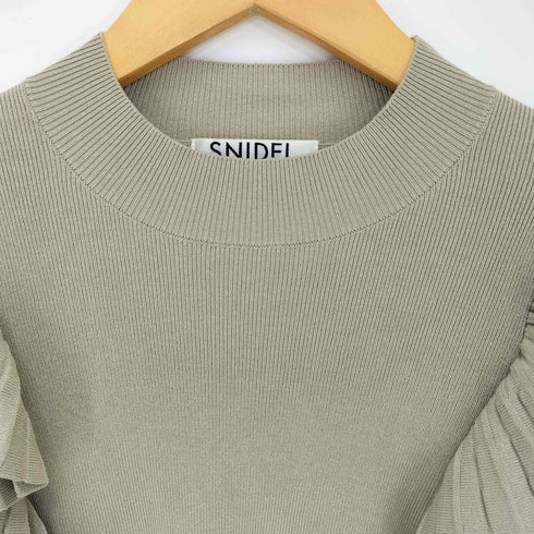 スナイデル snidel プリーツフリルスリーブニットプルオーバー レディース JPN:1