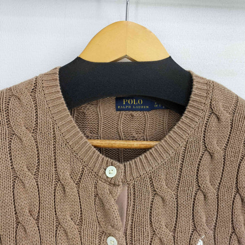 ポロラルフローレン POLO RALPH LAUREN スモールポニー刺繍 ケーブルニットカーディガン レディース import:S