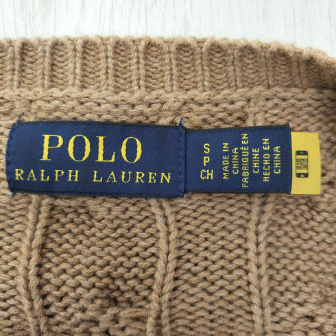 ポロラルフローレン POLO RALPH LAUREN スモールポニー刺繍 ケーブルニットカーディガン レディース import:S