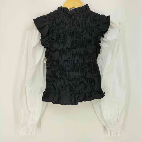 ザラ ZARA フリル パフスリーブ シャーリング ブラウス レディース JPN:XS