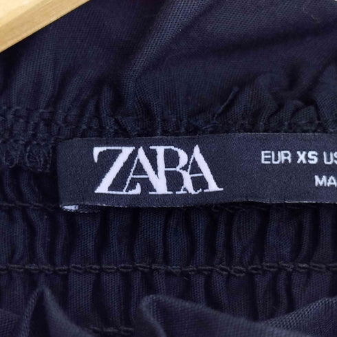 ザラ ZARA フリル パフスリーブ シャーリング ブラウス レディース JPN:XS