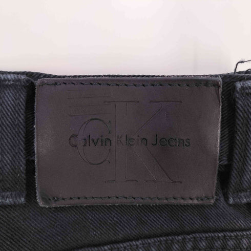 カルバンクラインジーンズ Calvin Klein Jeans 90s Easy Fit Zip Fly Gaement Dye メキシコ製 後染めブラック バギーデニム メンズ 36