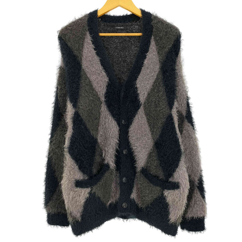 N NUMBER RE FEATHERY YARN ARGYLE JACQYARD KNIT CARDIGAN メンズ 4