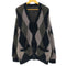 N NUMBER RE FEATHERY YARN ARGYLE JACQYARD KNIT CARDIGAN メンズ 4