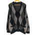 N NUMBER RE FEATHERY YARN ARGYLE JACQYARD KNIT CARDIGAN メンズ 4