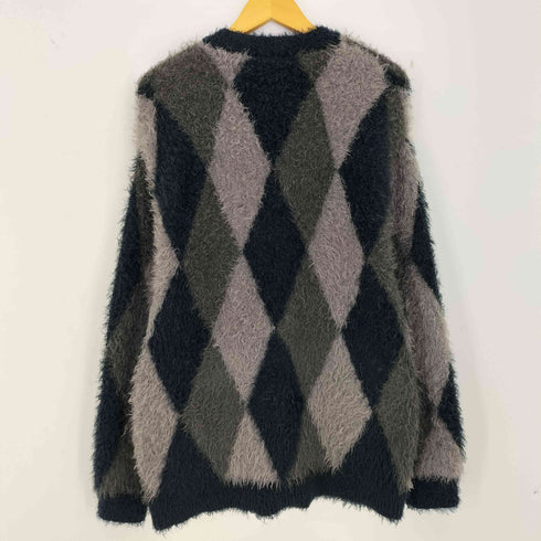 N NUMBER RE FEATHERY YARN ARGYLE JACQYARD KNIT CARDIGAN メンズ 4