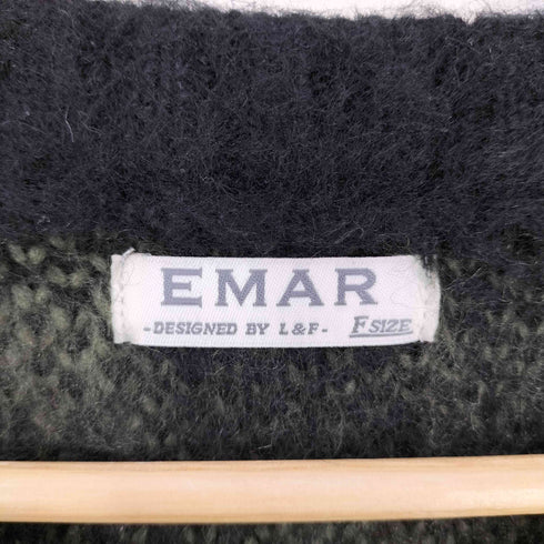 EMAR ブロックチェック シャギーニット メンズ FREE