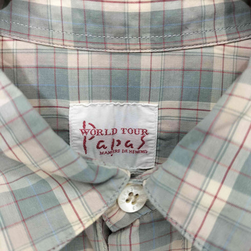 パパス papas チェック柄 ロングスリーブワークシャツ メンズ JPN:M