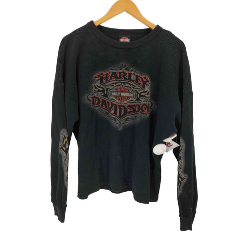 ハーレーダビッドソン HARLEY-DAVIDSON サーマル 両面プリントクルーネックカットソー メンズ