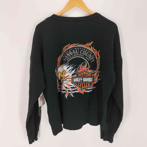 ハーレーダビッドソン HARLEY-DAVIDSON サーマル 両面プリントクルーネックカットソー メンズ