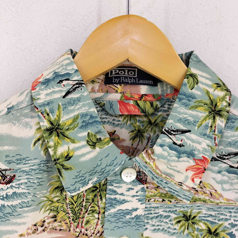 ポロバイラルフローレン Polo by RALPH LAUREN 90S アロハハーフボタンシャツパンツセットアップ メンズ L