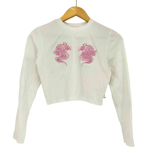 ブラックアイパッチ Black Eye Patch DRAGONS CROPPED L/S TEE ドラゴンプリント クロップド 長袖 Tシャツ レディース JPN:S