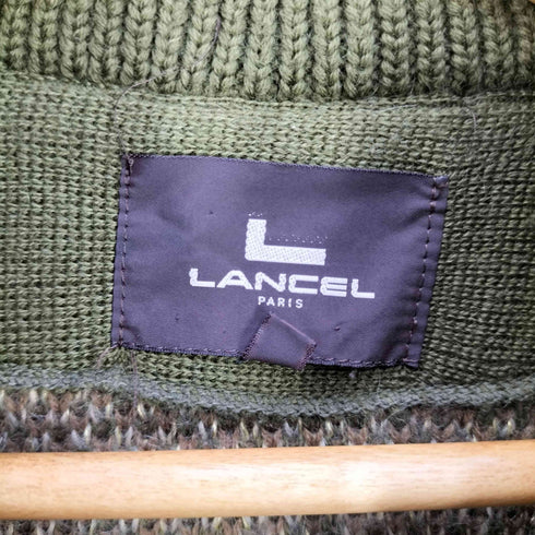 ランセル LANCEL 総柄 ラグランスリーブ ショールカラー ニットコート メンズ 9