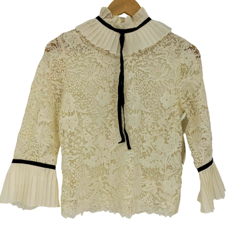 アーデム ERDEM プリーツデザイン レースブラウス レディース 36