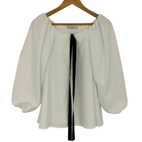 emm gather ribbon blouse リボンギャザーブラウス レディース FREE