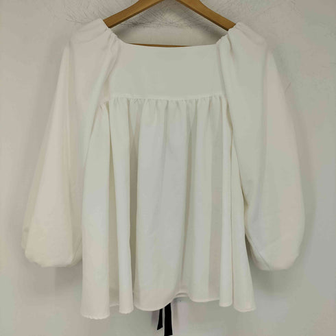 emm gather ribbon blouse リボンギャザーブラウス レディース FREE