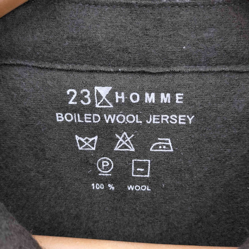 ニジュウサンクオム 23区HOMME BOILED WOOL JERSEY ウールメルトン フラップポケット ハーフボタンジャケット メンズ 46