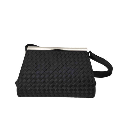 ボッテガヴェネタ BOTTEGA VENETA イントレチャート サテンハンドバッグ レディース