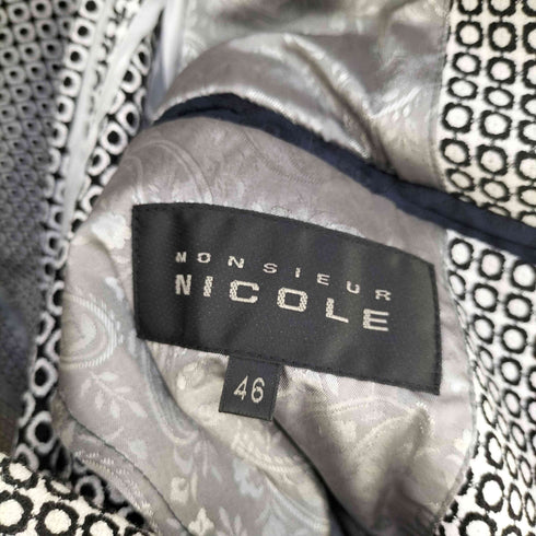 ムッシュ二コル MONSIEUR NICOLE 総柄 2Bテーラードジャケット メンズ JPN:46