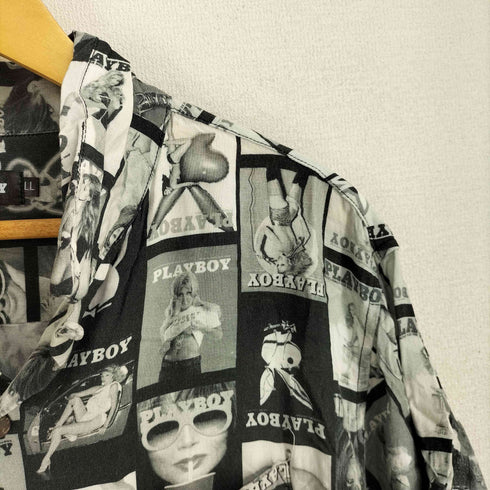 プレイボーイ PLAYBOY レーヨン 総柄 開襟 S/S シャツ メンズ LL