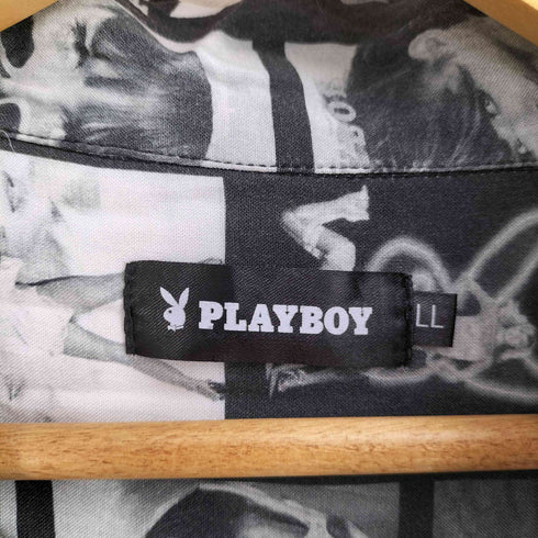 プレイボーイ PLAYBOY レーヨン 総柄 開襟 S/S シャツ メンズ LL