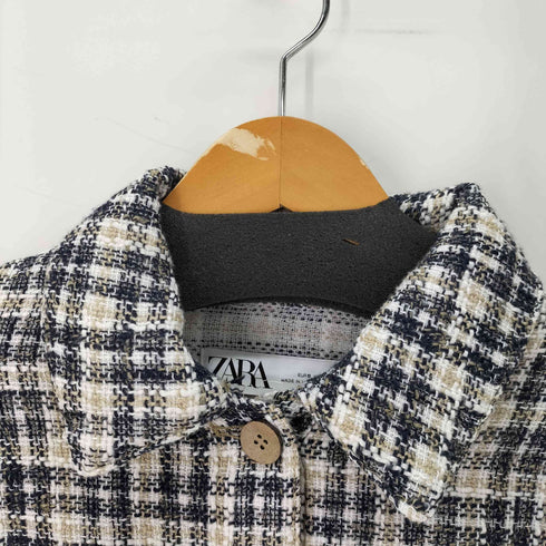ザラ ZARA ツイードチェックジャケット レディース JPN:S