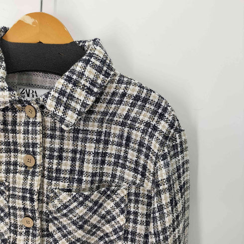 ザラ ZARA ツイードチェックジャケット レディース JPN:S