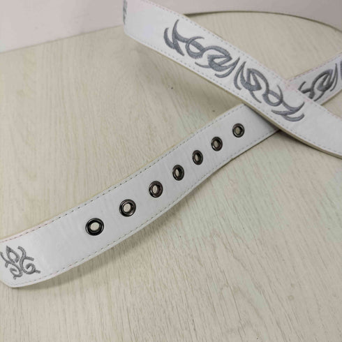 刺繍デザインレザーベルト メンズ