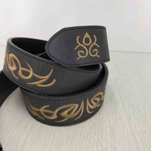 刺繍デザインレザーベルト メンズ