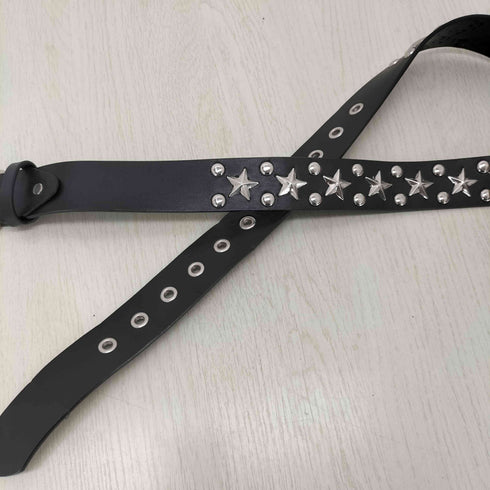 スタースタッズレザーベルト メンズ