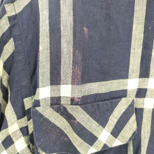 サンカ Sanca リネン チェック柄 半袖シャツ メンズ 2